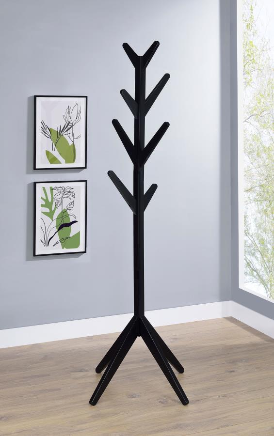 Margaret Solid Wood Coat Rack Clothing Hanger Black - 983272