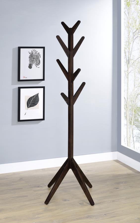 Margaret Solid Wood Coat Rack Clothing Hanger Cappuccino - 983273