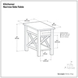 Kitchener - Narrow Side Table - Warm Walnut Brown