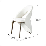Dining Chair With Open Back Design Upholstery - Ancient White