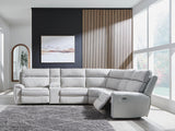 Social Pointe 6-Piece Reclining Sectional with Storage Console - PC98802S36