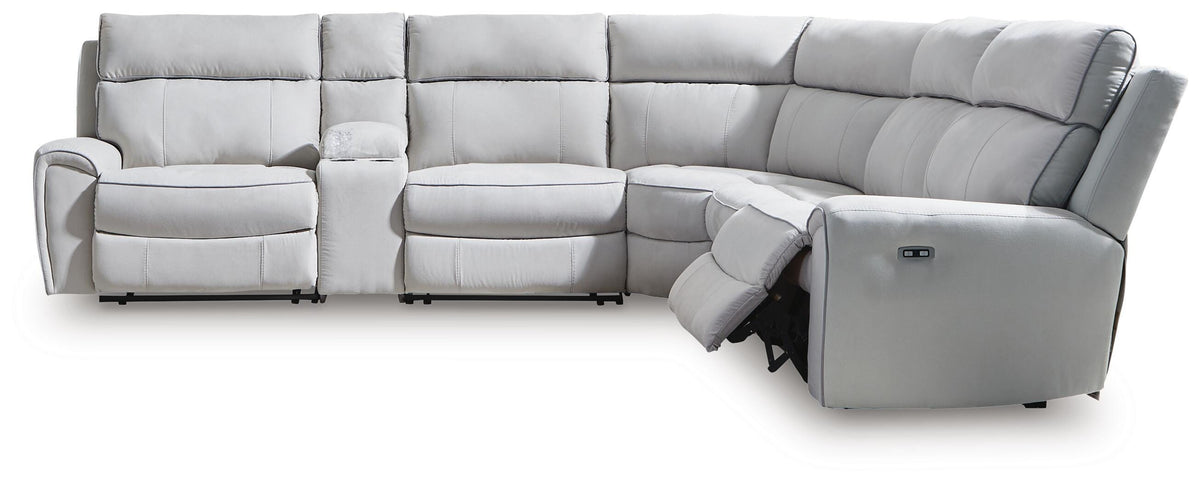 Social Pointe 6-Piece Reclining Sectional with Storage Console - PC98802S36