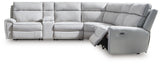 Social Pointe 6-Piece Reclining Sectional with Storage Console - PC98802S36