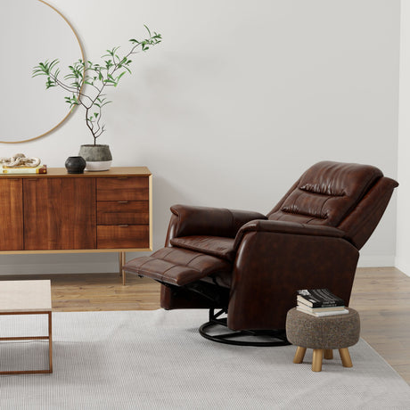 Swivel Recliner With Manual Adjustable Footrest