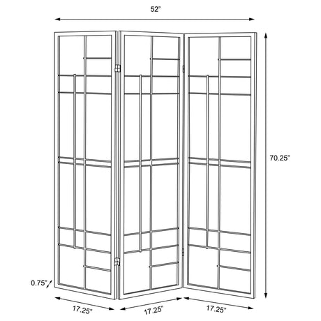 Colby - 3-Panel Folding Floor Screen - Brown / White