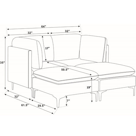 Upholstered Modular Sectional & Tall Legs