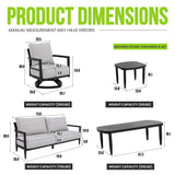 6 Piece Outdoor Conversation Set With Swivel Chairs - Ember Black