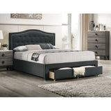 Modern Button Tufted Arch Headboard Bed With Storage Footboard