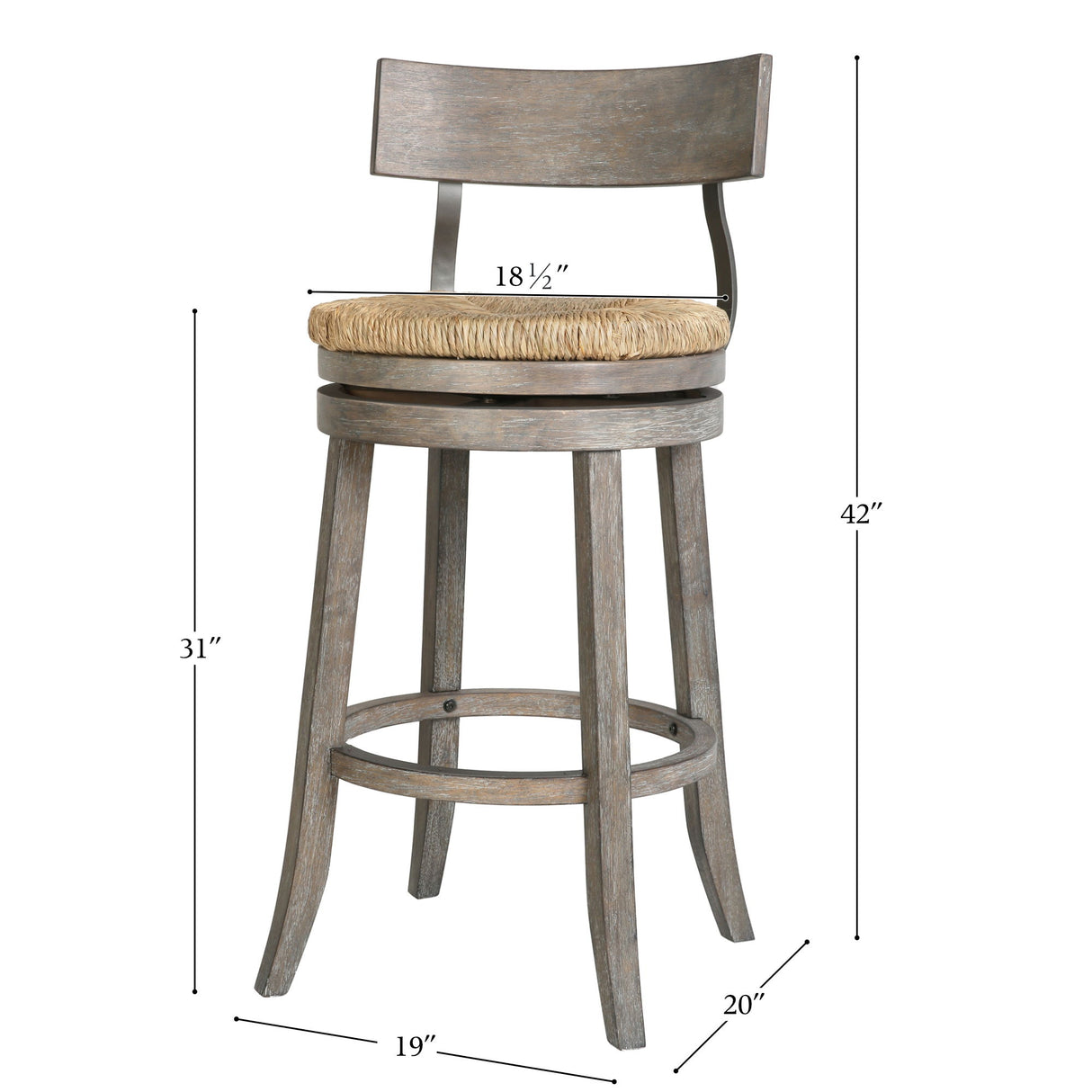 Stool With Natural Seagrass Seat