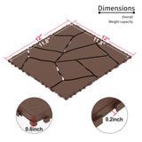 Stone Style Patio Deck Tiles Diy Interlocking Floor Tiles