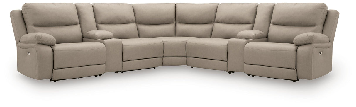 Narwhal Place 7-Piece Reclining Sectional with Storage Consoles - PC99201S34
