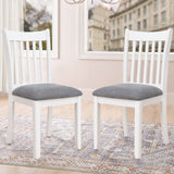 Modern Dining Chair, Wooden Back, Cushion Seats (Set of 2)