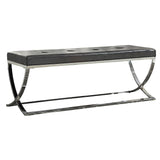 Curve Leg Bench With Upholstery - Black