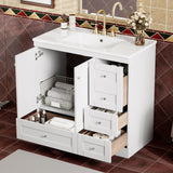 Shaker Free Standing Bathroom Vanity Cabinet & Sink, Soft Close Drawers, Soft Close Doors