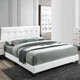 Modern Style Bed With Upholstered Rectangle Headboard