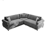 L-Shaped Sofa Couch With Pull-Out Bed