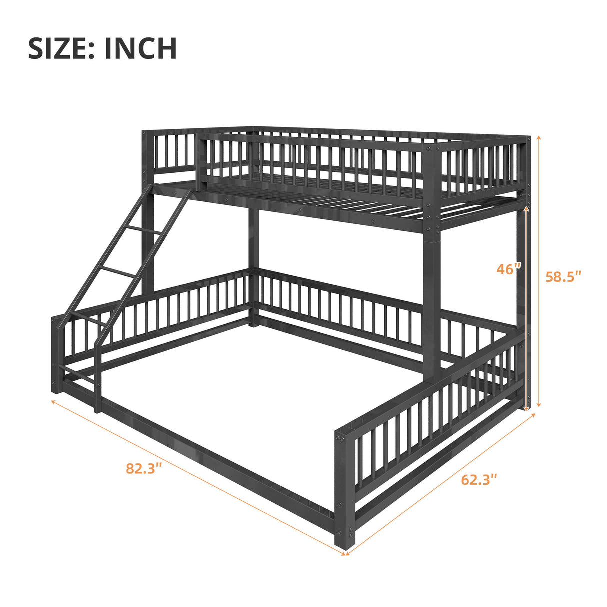 Bunk Bed With Ladder And Safety Guardrails