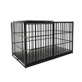 Extra Large Heavy Duty Dog Crate With Removable Pans For Dogs - Black