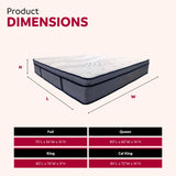 Hybrid Plush Foam Mattress, Soft Polyester Knit Cover, Multi Layer Foam Mattress - White / Gray - King