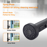 16.9" Kitchen Sink Faucet With Separate Handle And Pull Down Sprayer, Lead Free Brass - Matte Black