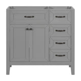 Modern Bathroom Vanity Base Only, 2 Doors And 3 Drawers