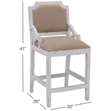 VD   WESTGATE   WHITE   STOOL   W/BACK   24 - WGBBW