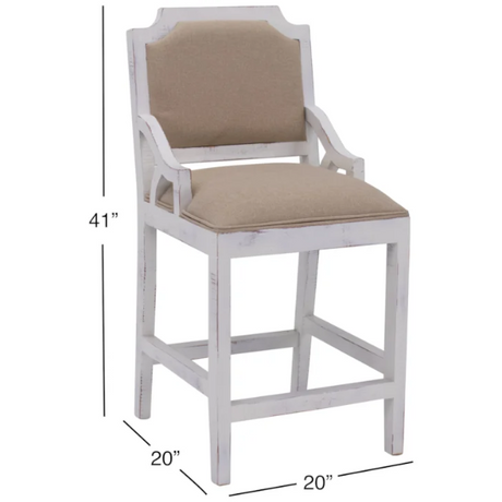 VD   WESTGATE   WHITE   STOOL   W/BACK   24 - WGBBW