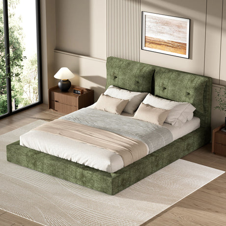 Airframe - Upholstered Bed Frame With Double Layered Upholstered Headboard