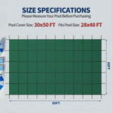 Swimming Pool Safety Cover For Rectangular Pools - Green