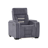 Austin - Recliner With Storage Arms - Gray