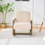 Curved Frame Rocking Accent Chair - Beige / Brown