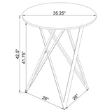 Halverson - Round Top Bar Table - White / Silver