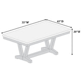 Dining Table With V - Legs Rectangular Furniture - Antique Black
