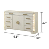 Jasmine - 8 Drawer Dresser With Side LED Lightning - Beige