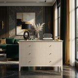 Modern 6 Drawer Fluted Dresser