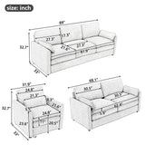 Cozy Upholstered Sofa Set For Living Room