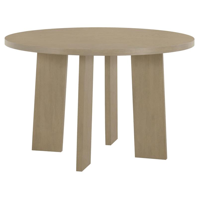 Strouse 47-inch Round Wood Dining Room Table Natural Oak - 193940NAT