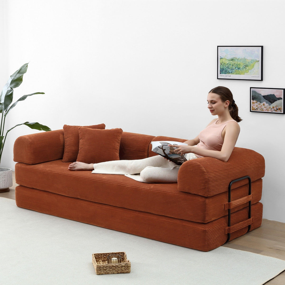 Convertible Foldable Floor Sofa Bed For Living Room