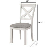 Dining Chairs With Cross Back, Cushion Seat (Set of 2) - White