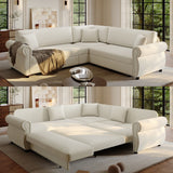L-Shaped Sofa Couch With Pull-Out Bed