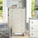 5 Drawer Chest Bedroom Furniture - Silver