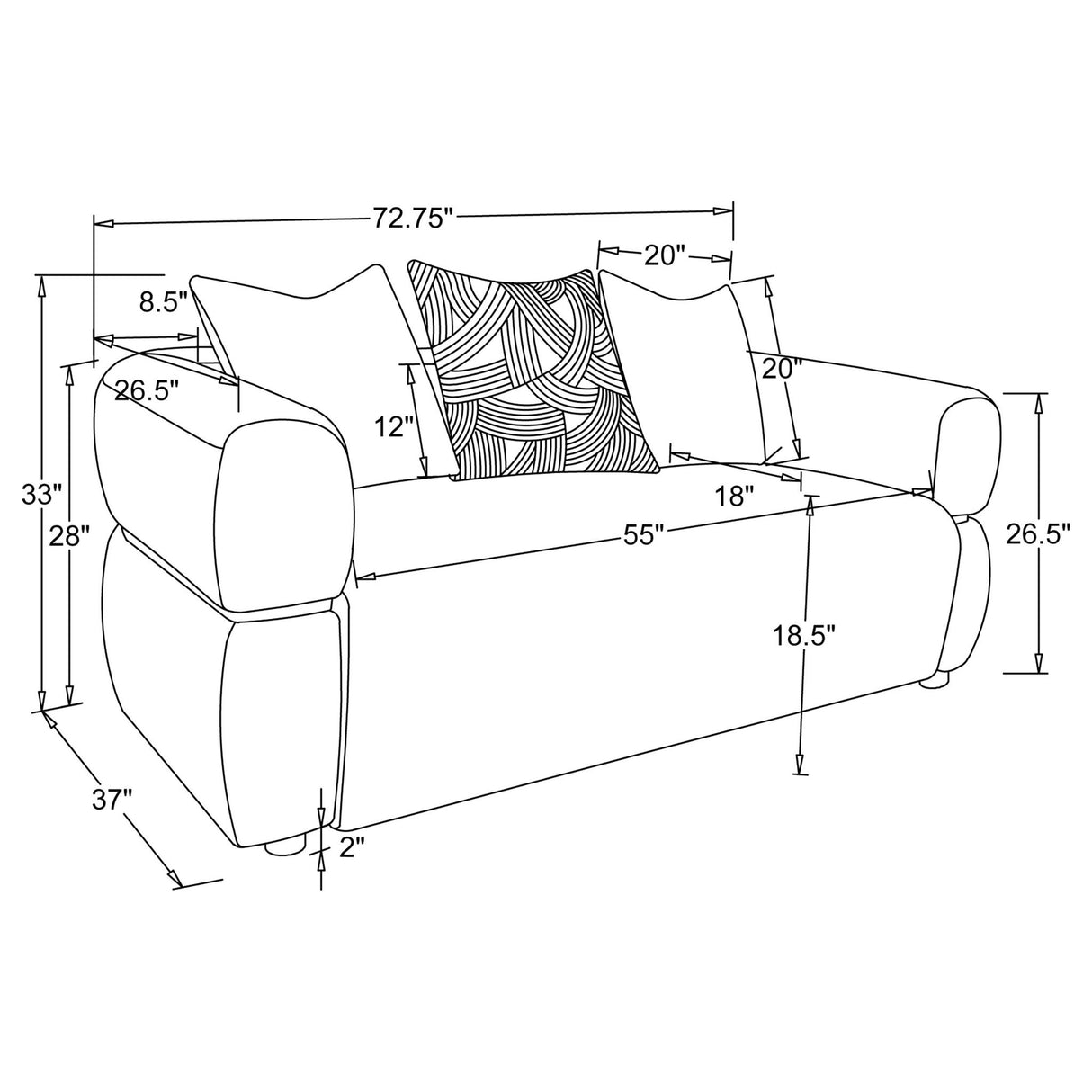Ramsay - Round Arm Loveseat - Beige