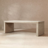 Veda - Geometric Waterfall Dining Table - White