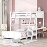 Full Over Full Bunk Bed With Desk