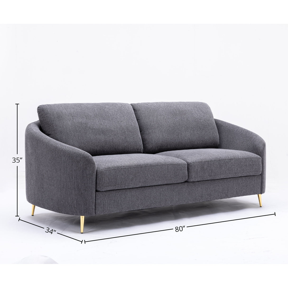 Yuina - 3 Pieces Living Room Set - Gray