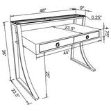 Serrano - 2 Drawer Writing Desk With Polished And Tempered Glass Hutch - Glossy White