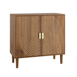 Buffet Cabinet With Line Groove Design, Sideboard Buffet Cabinet With Storage, Multifunctional Accent Cabinet For Living Room, Entryway, Hallway, Office, Kitchen - Brown