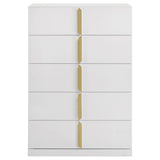 Lauryn - 5 Drawer Bedroom Chest - Gloss White