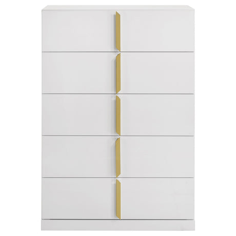 Lauryn - 5 Drawer Bedroom Chest - Gloss White