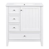 Modern Bathroom Vanity With Sink, 1 Cabinet & 3 Drawers